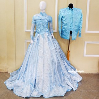 dress pengantin baby blue