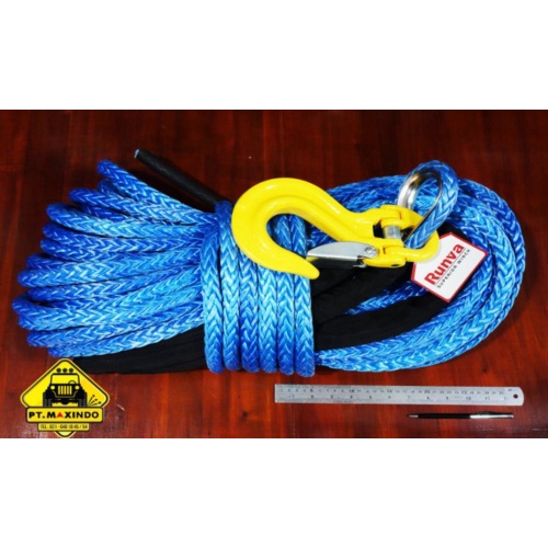 Unik RUNVA Synthetic Rope Plasma 12mm x 40m kapasitas 12 ton untuk di PTO Winch atau Winch Warn 8274