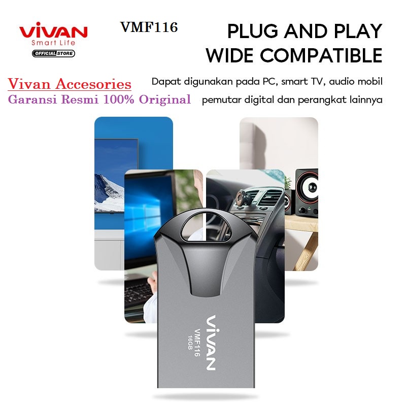 Vivan VMF116 16GB / VMF132 32GB High Speed Flashdisk Small &amp; Portable