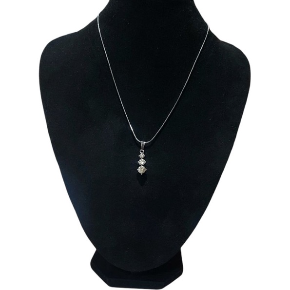 Kalung Silver Rhodium Wanita Liontin Permata cantik