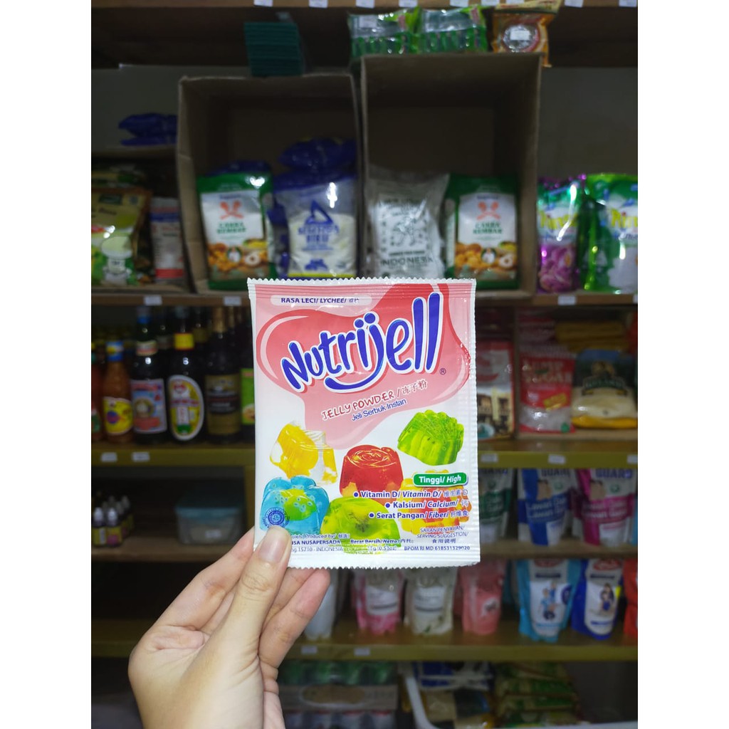 

Nutrijell Jelly Powder Rasa leci lychee 15 gr Sachet