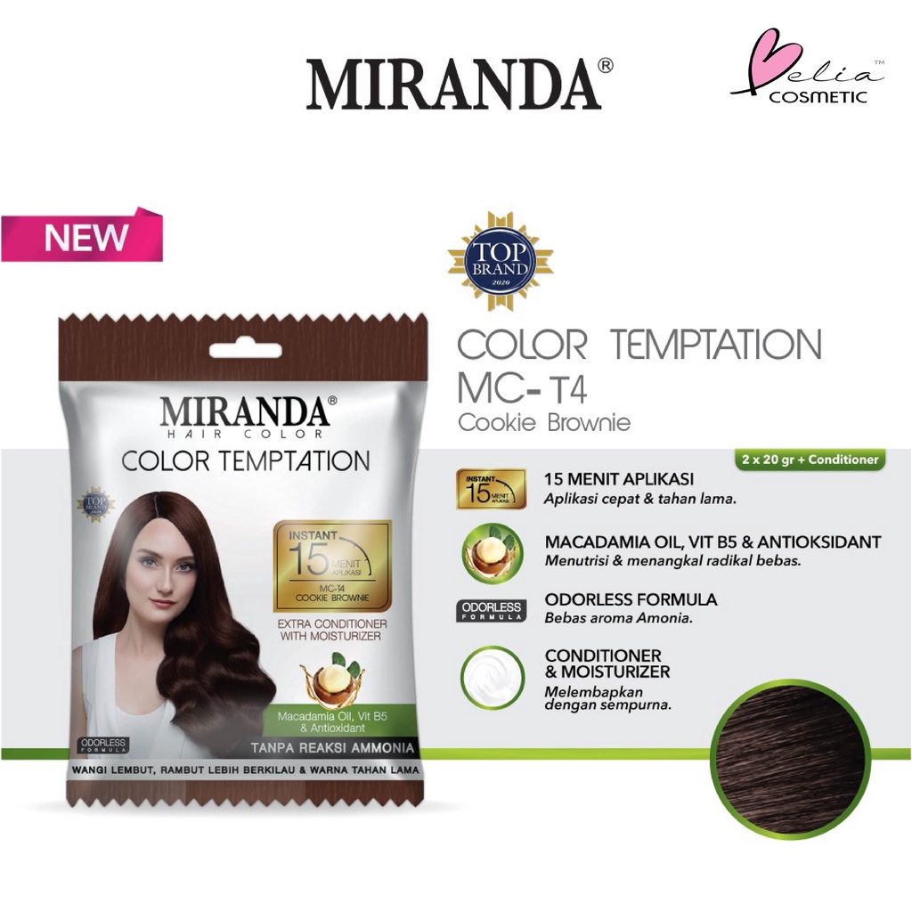 ❤ BELIA ❤ MIRANDA Hair Color Temptation 20ml BPOM | Cat Pewarna Rambut Sachet Instan 15 Menit Colour Cepat