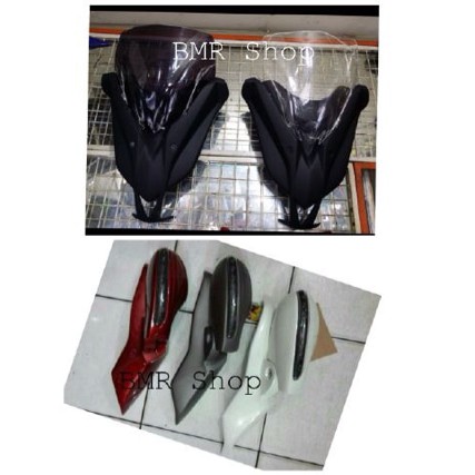 paket hemat tameng nmax+windshield+spion lipat+lampu led