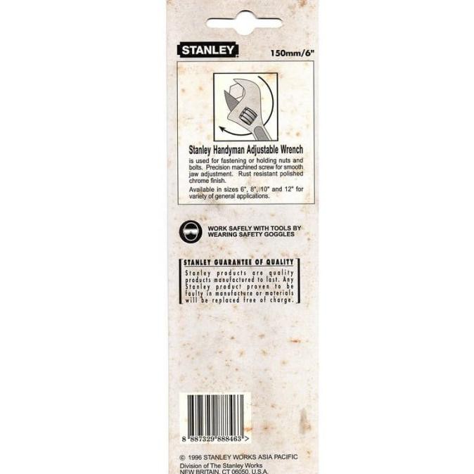 Jual Stanley Kunci Inggris 6" / Adjustable Wrench 150Mm (88-846) 6 Inch Gilaa