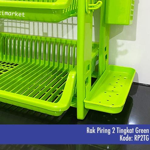✺ Rak Piring 2 Susun / Susun 2 / Rak Piring 2 Tingkat Plastik Green Purple Pink Genki Market ➱