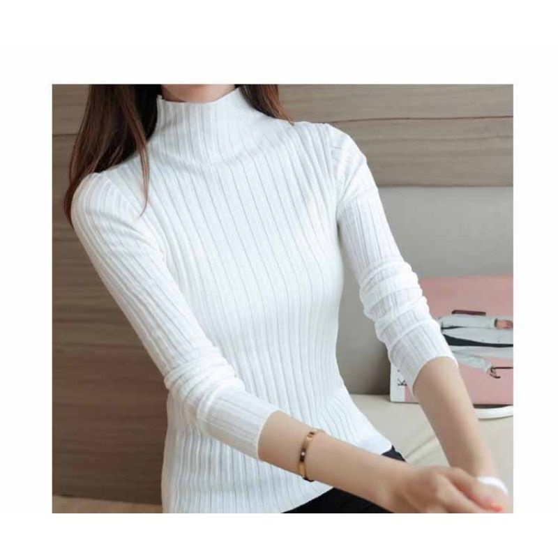 DAISY SALUR CURLY  INER RAJUT KNIT TURTLENECK POLOS WANITA