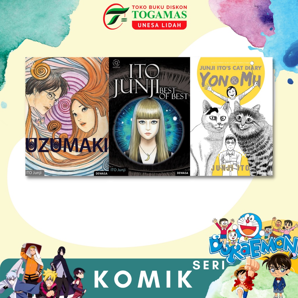 KOMIK AKASHA: UZUMAKI // ITO JUNJI 1,2 - TOMIE // BEST OF BEST STORY COLLECTION //JUNJI ITO`S CAT DIARY YON &amp; MI KARYA JUNJI ITO