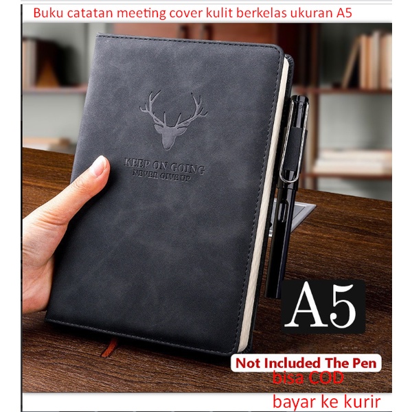 

Buku catatan meeting cover kulit berkelas ukuran A5