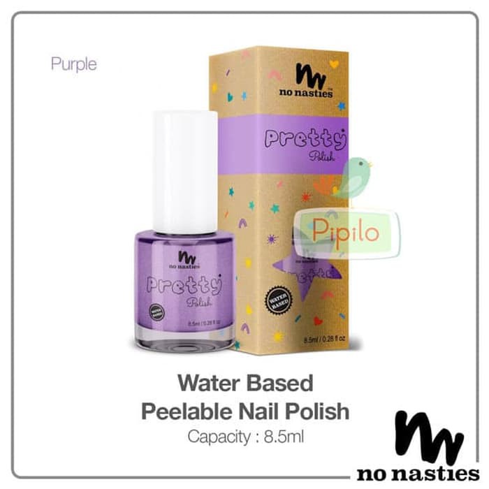 

No Nasties Water Based Peelable Nail Polish – Purple / Kuteks Anak