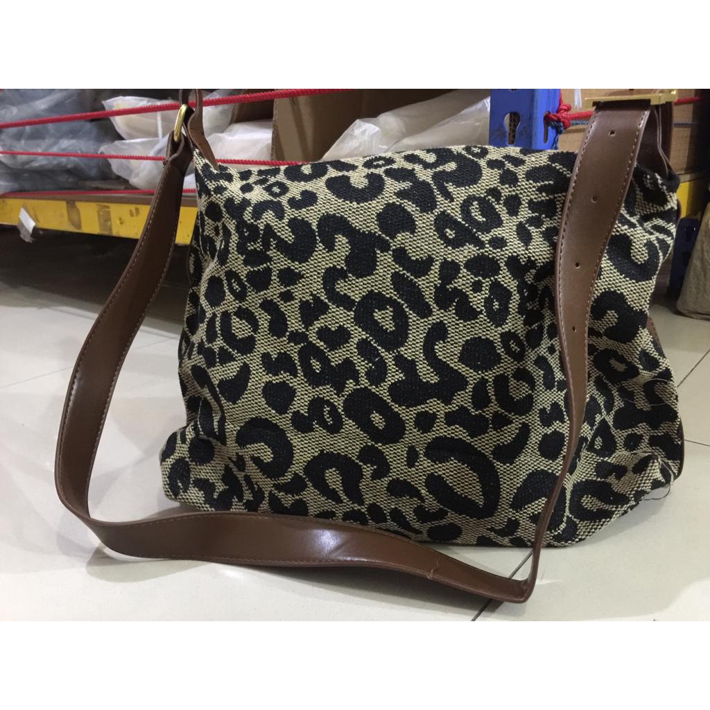 BJ15543 - BLACK/COFFEE - TAS BAHU SHOULDERBAG LEOPARD WANITA FASHION IMPORT MODIS ELEGAN TERMURAH TERLARIS TERBARU BAGSTORE JAKARTA TAS BATAM EL5543 LT2013 GT1913 BQ3429