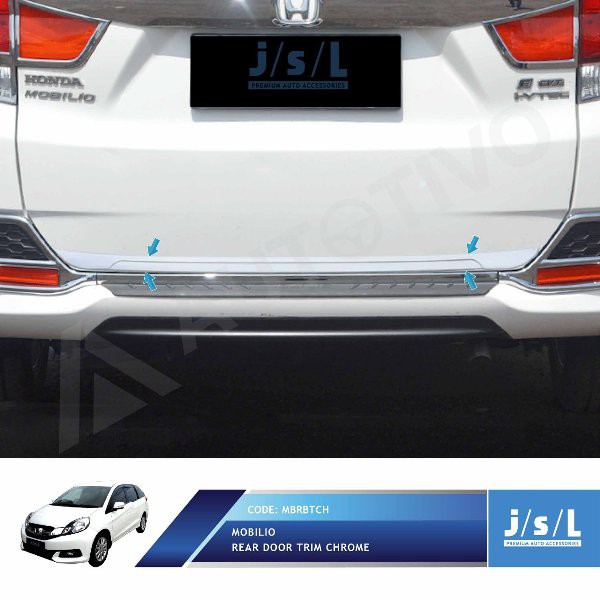 Aksesoris Tambahan JSL List Pintu Belakang Mobilio 2013 2016 Rear Door Trim Chrome