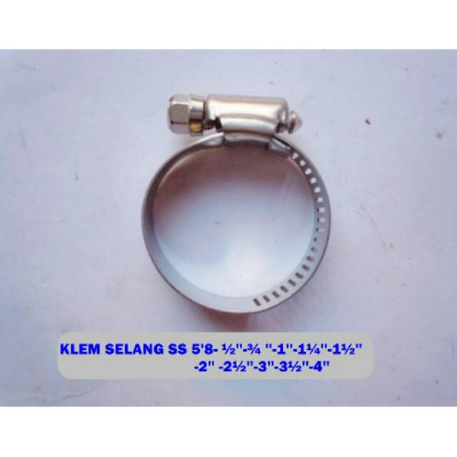 Klem Selang SS  3/4&quot;  1/2&quot;  5/8&quot;