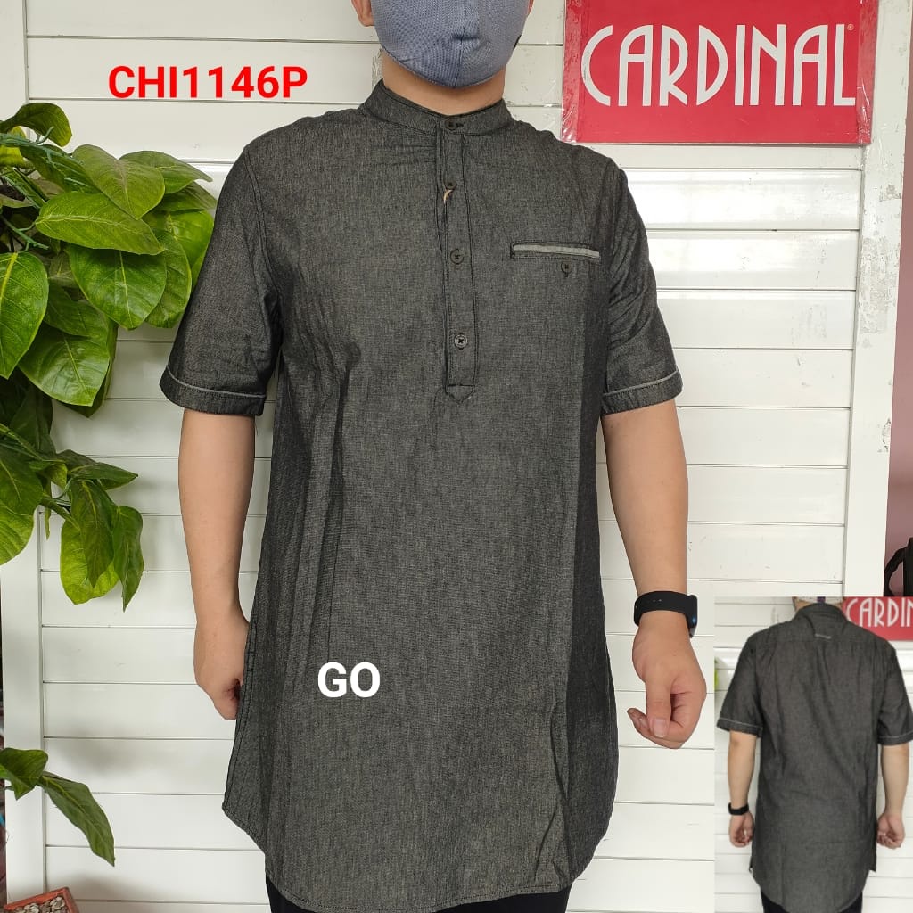 gos TJRB CARDINAL KEMEJA KOKO PRIA JUMBO Lengan Pendek Casual Baju Cowok Original