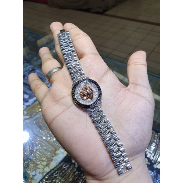 gelang versc* emas 750 plat bundar rantai roxe