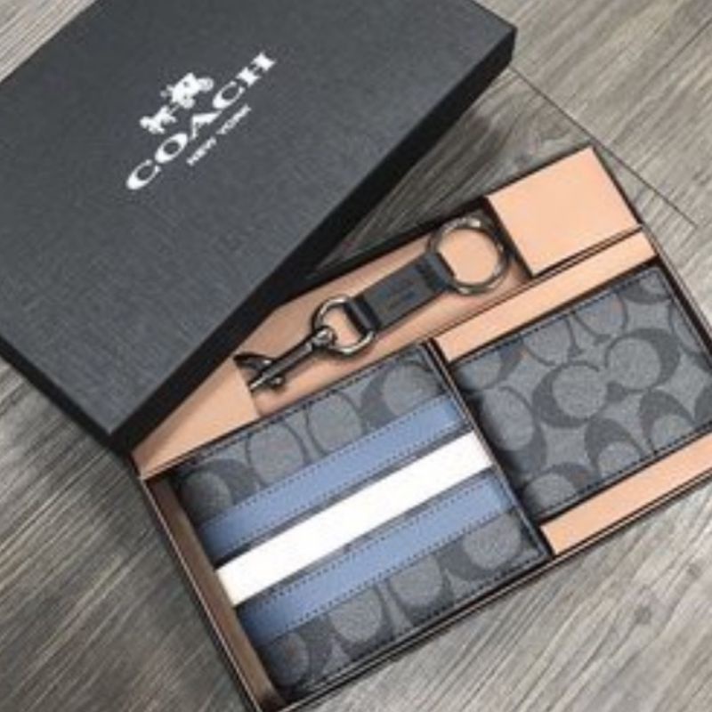 COACH Men's Wallet Gift Set with Card Holder ORIGINAL FO ORI AUTHENTIC