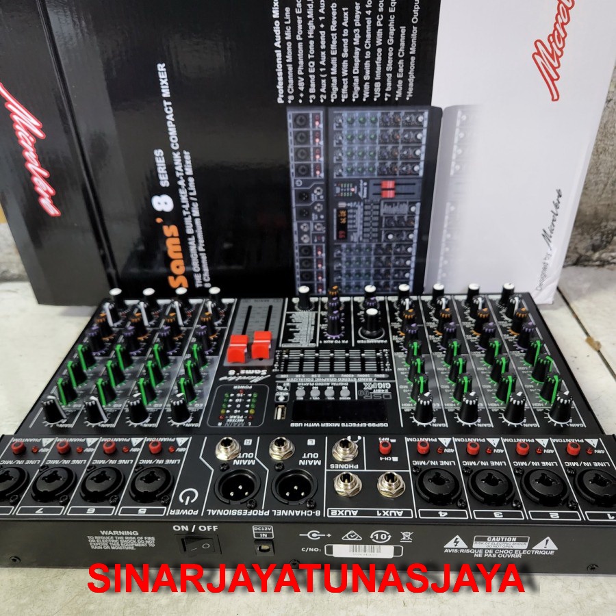 Mixer Audio Microverb Sams8 Sams 8 8ch usb Bluetooth Soundcard ORIGINAL