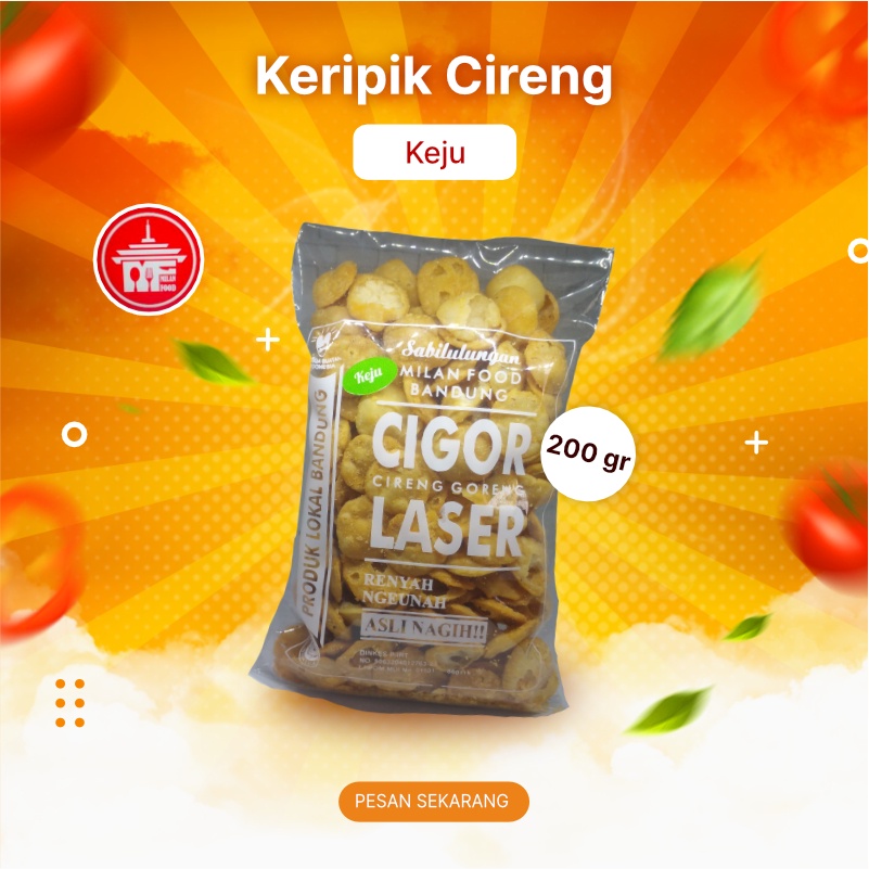 

Kripik Cireng Keju Gurih Milan Food 200gr Kemasan Bantal Cemilan Makanan Ringan Bandung