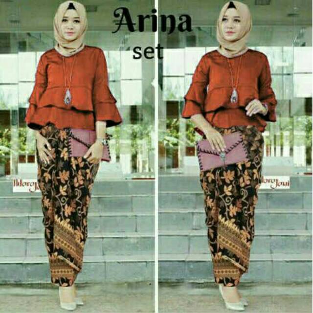 TK arina jasmine lilit ymb 95.000 bhn ktun rayon tgn trompet 2lapis+obi+kain lilit batik silk prada