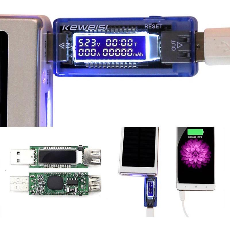 Tester USB 5V-20V Detektor Pengukur Tegangan Voltase Ampere mAh Timer