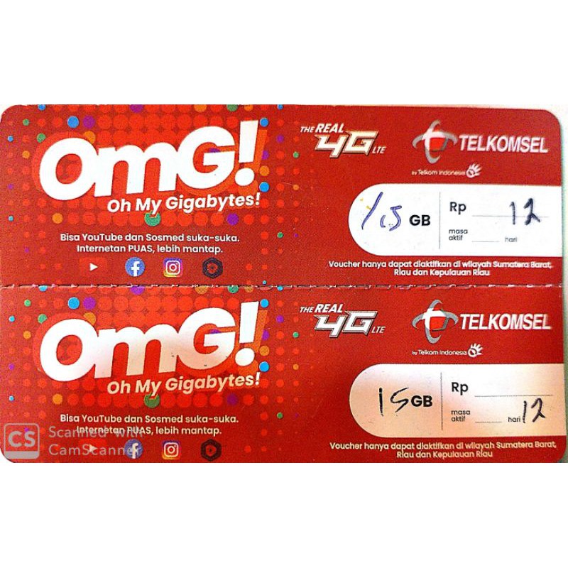Voucher Telkomsel 1,5 GB