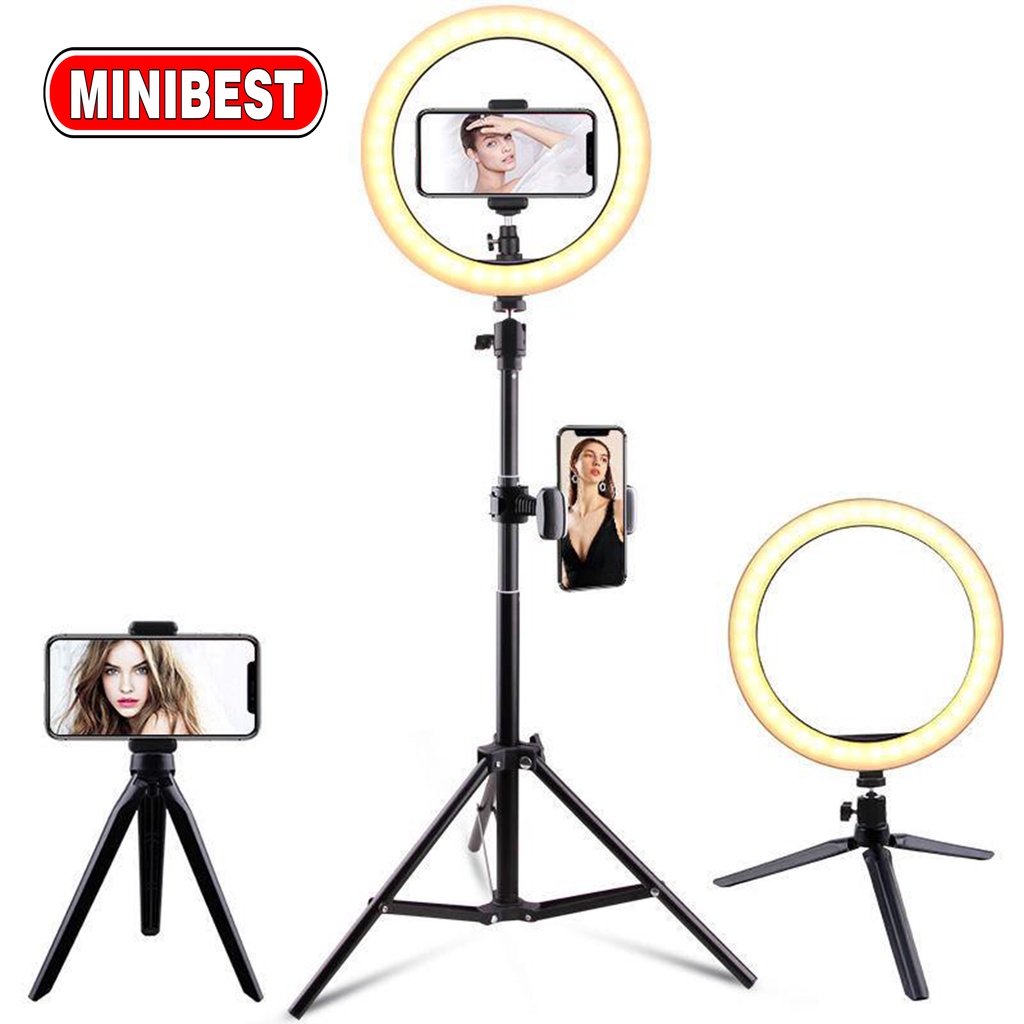 Jual RING LIGHT LED 20CM Lampu 33 Cm Make Up Vlog RingLight Lampu Ringlight MB Shopee Indonesia