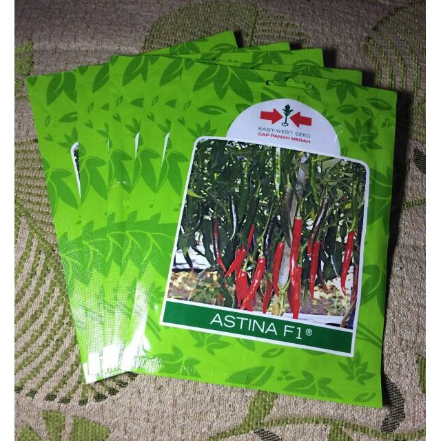 EKSLUSIVE  Benih Cabe ASTINA F1 Cabai Besar Hibrida cap Panah Merah, kemasan asli TERMURAH