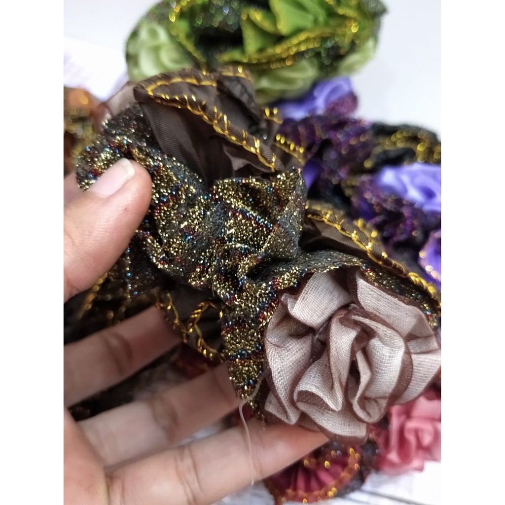 Ikat Rambut Elastis Model Scrunchie - KARET Donat Bludru Tokopelanginicer