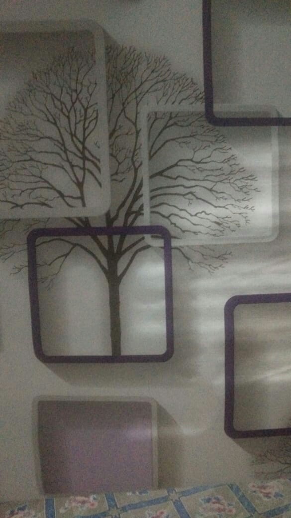 Wallpaper Sticker Dinding Minimalis Motif Ukuran 45cmx10m S6051-1 Kotak Abu