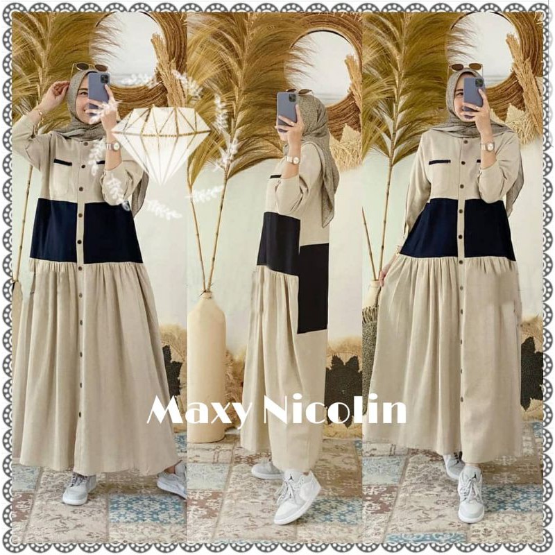 MAXY NICOLIN, MOSCREPE, GAMIS HIJAB MUSLIM, MAXY DRESS