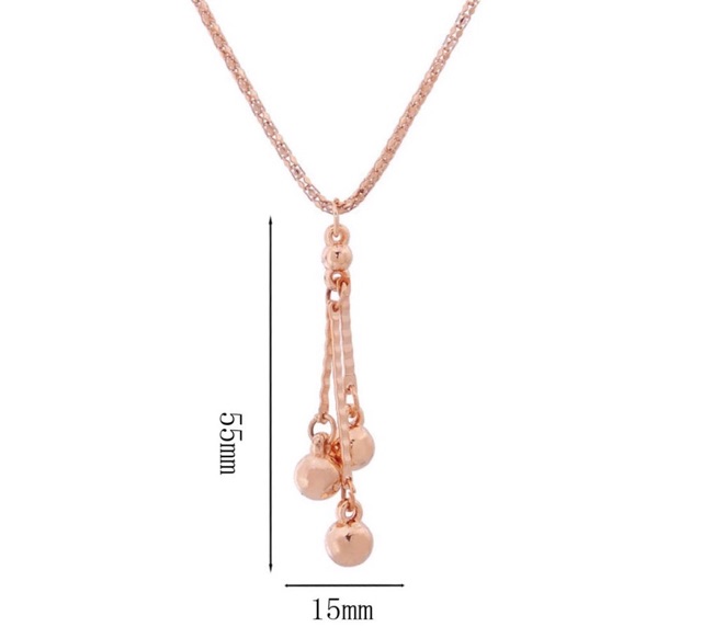 Set perhiasan lapis emas anting kalung A04 round shape Import tassel