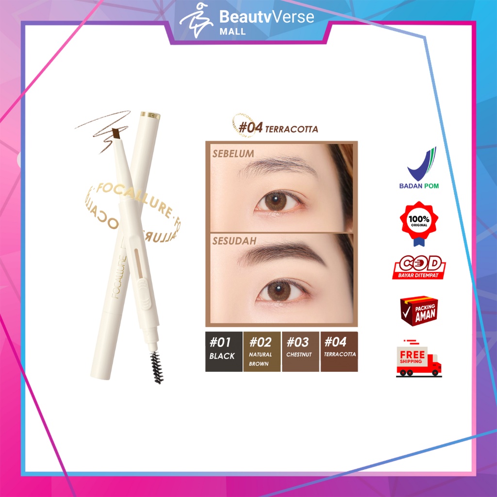 Focallure Silky Shaping Eyebrow Pensil Alis BPOM Original (FA-202)