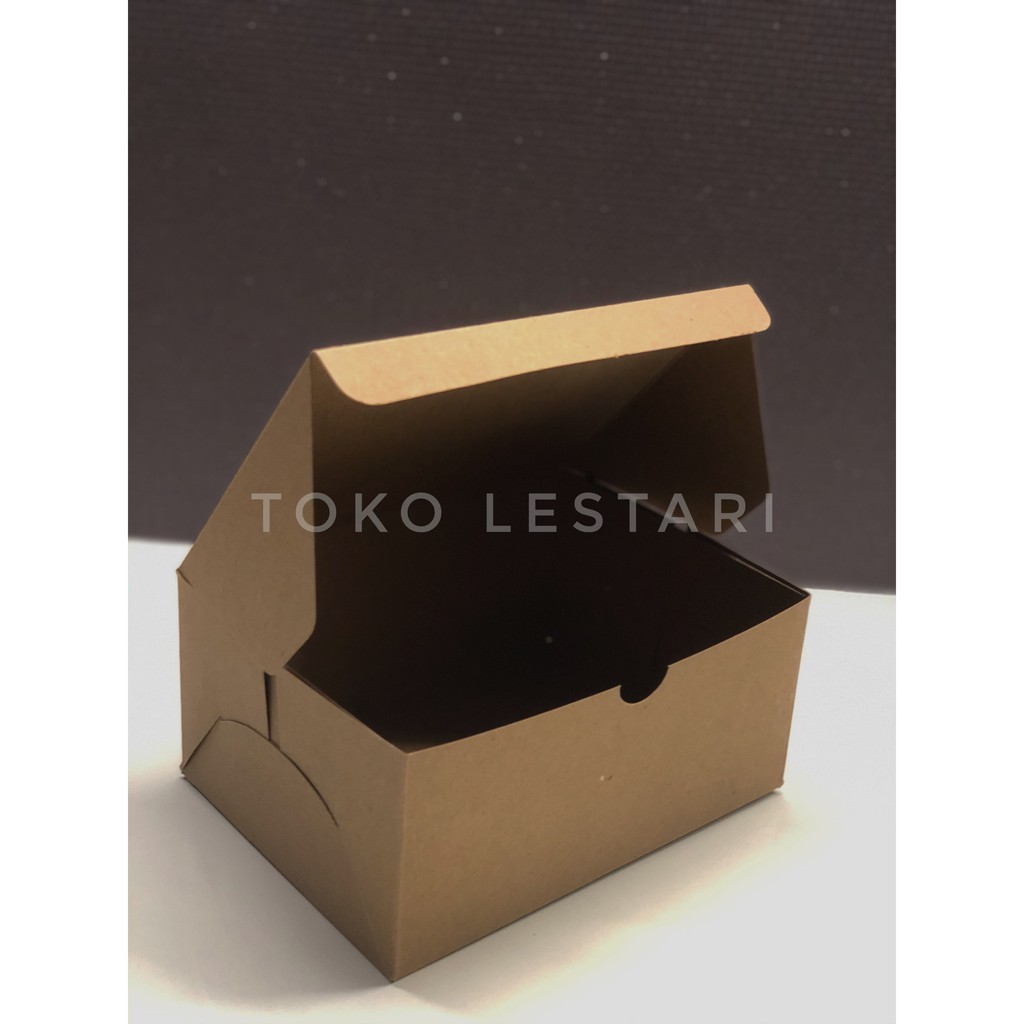 Box Kraft Dus Coklat Kotak Packing Kue Roti Snack 16x12x7,5 cm