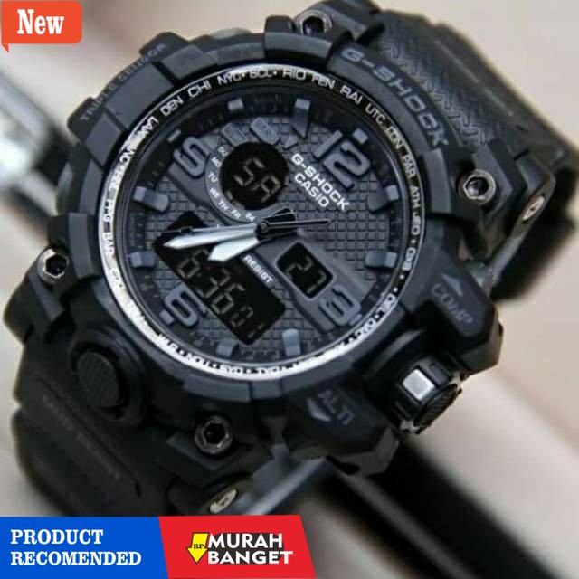 Jam digital pria terbaik- WATER RESIST G-Shock GWG 1000 Gshock Digital Double Time Rubber Jam Tangan