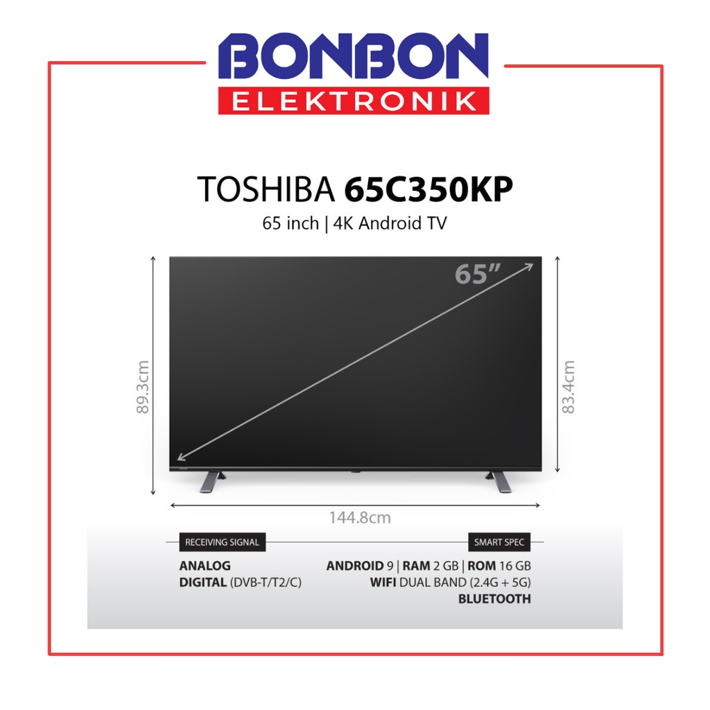 Toshiba LED Smart Android TV 65 Inch 65C350KP UHD 4K HDR