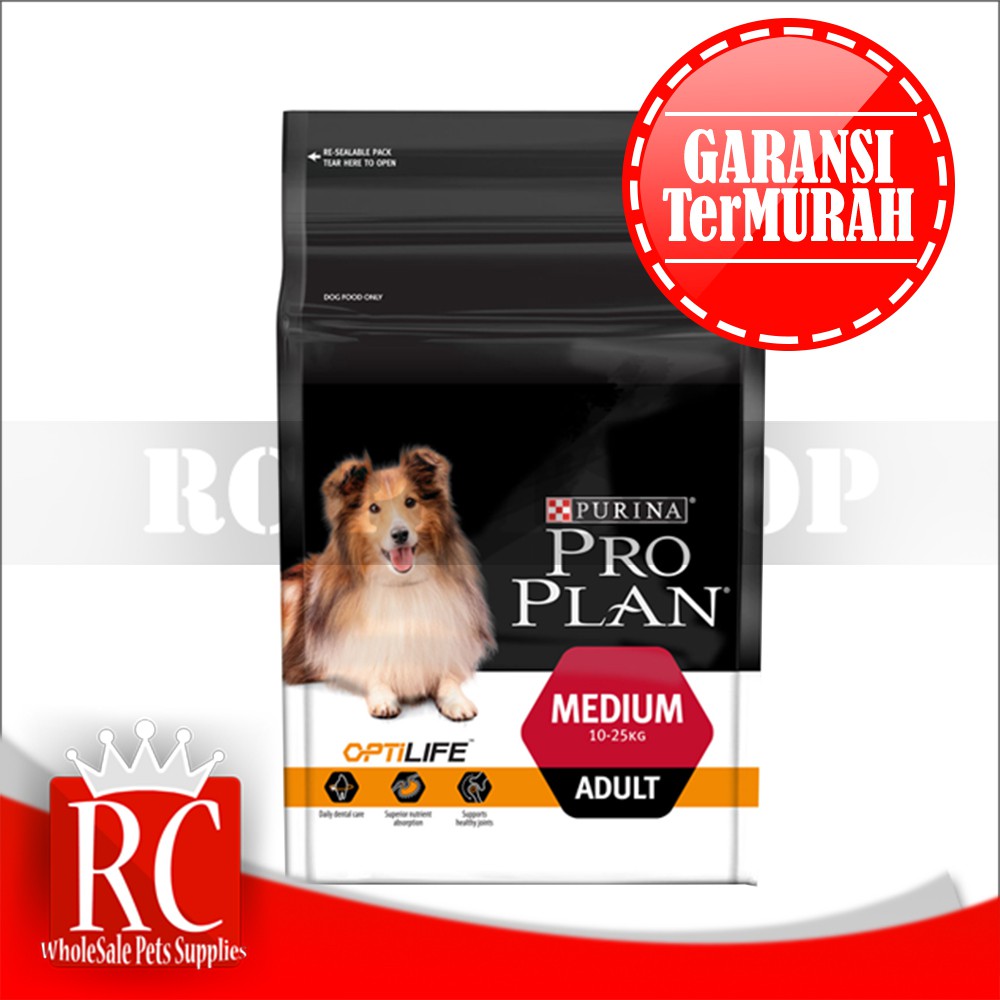 Makanan Anjing Dewasa Trah Sedang PRO PLAN Medium Adult OptiLife 2.5kg