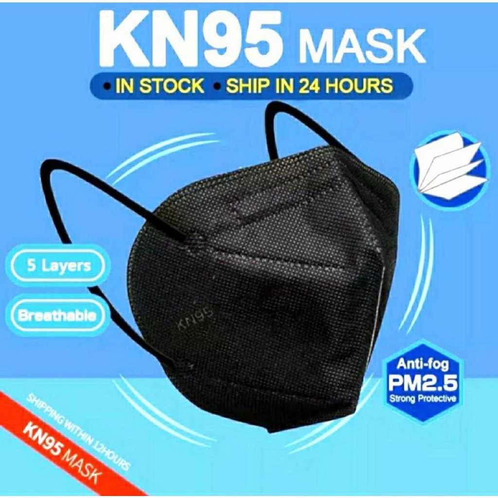 Masker KN95 5Ply Kawat Dalam Hitam Putih Vs MASKER KF94 4 Ply Vs Masker Duckbill Earloop