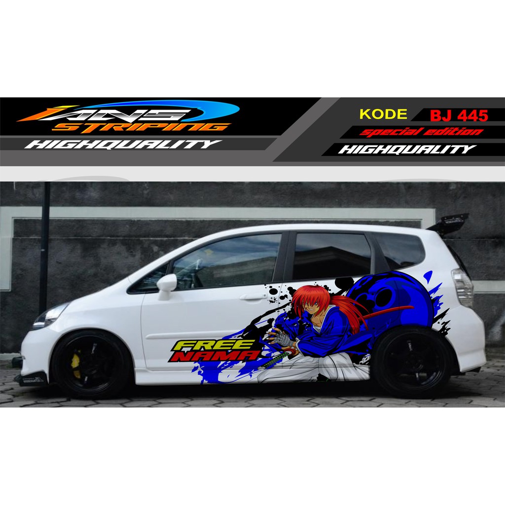 VARIASI STICKER MOBIL JAZZ , AGYA , BRIO , SWIFT / DECAL STICKER MOBIL ANIME / STIKER MOBIL SAMURAI