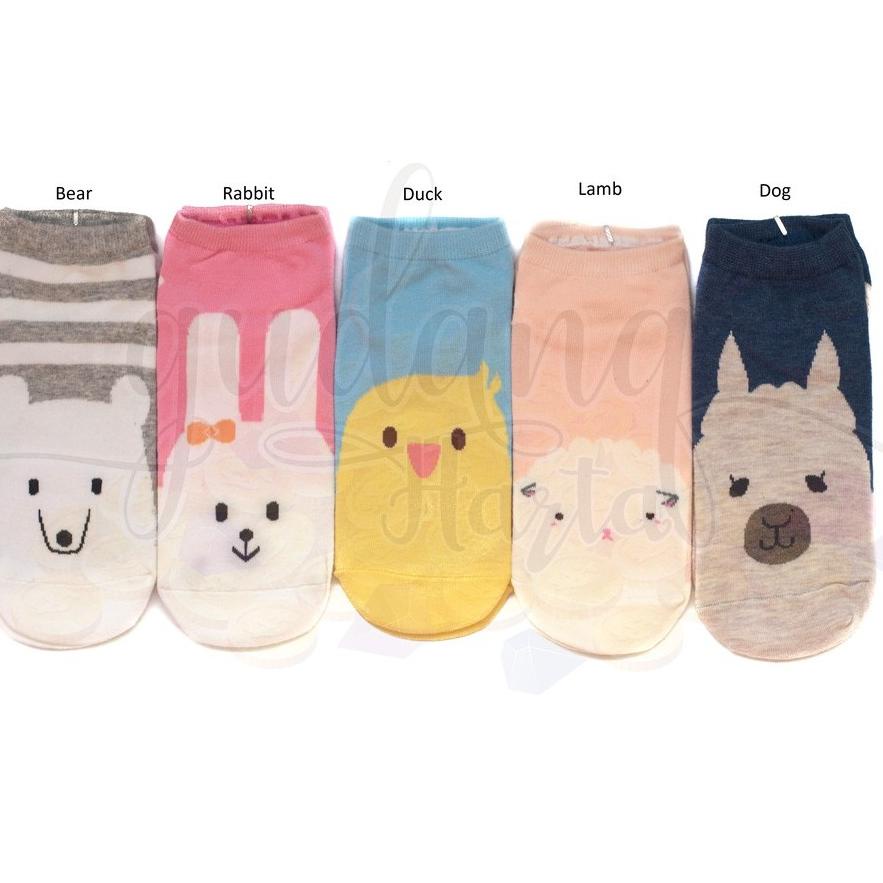 Ind Shop Km 16ju0ac Kaos Kaki Wanita Pendek Hewan Bebek Babi Bear Lucu Unik Gh Shopee Indonesia