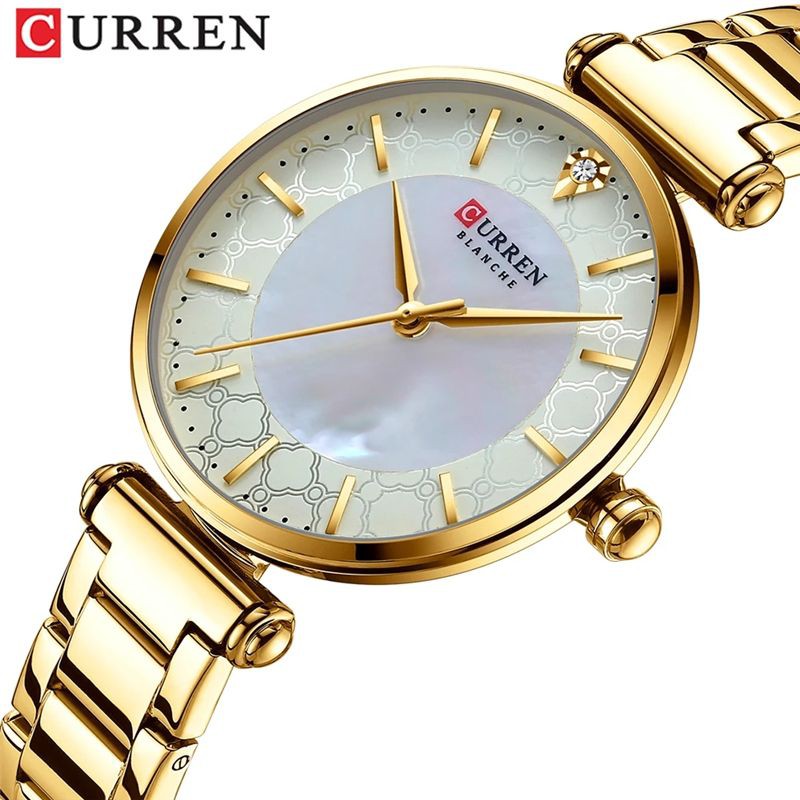 CURREN 9072 Jam Tangan Wanita Analog Stainless Steel Motif Vintage WATCHKITE WKOS