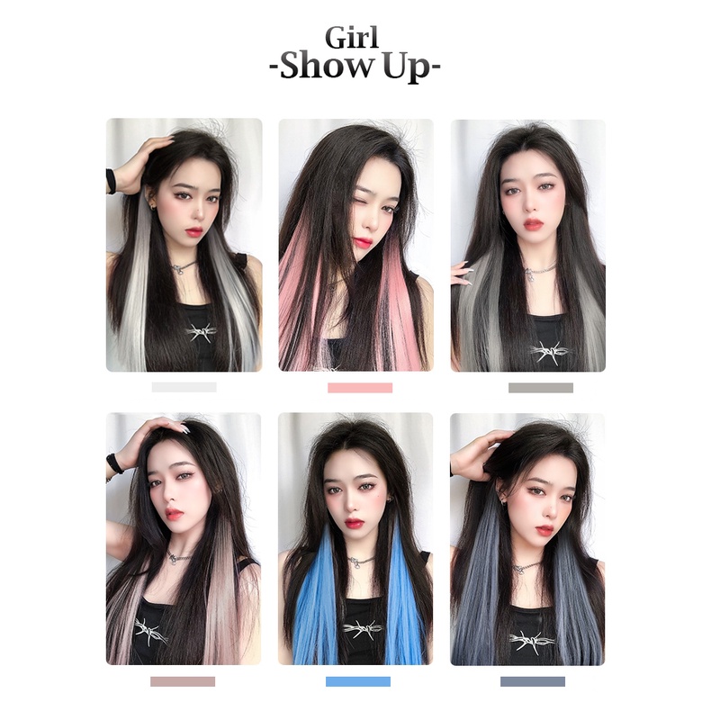 Hairclip Lurus 55cm Hair Extension Rambut Palsu Hairclip Warna-warni