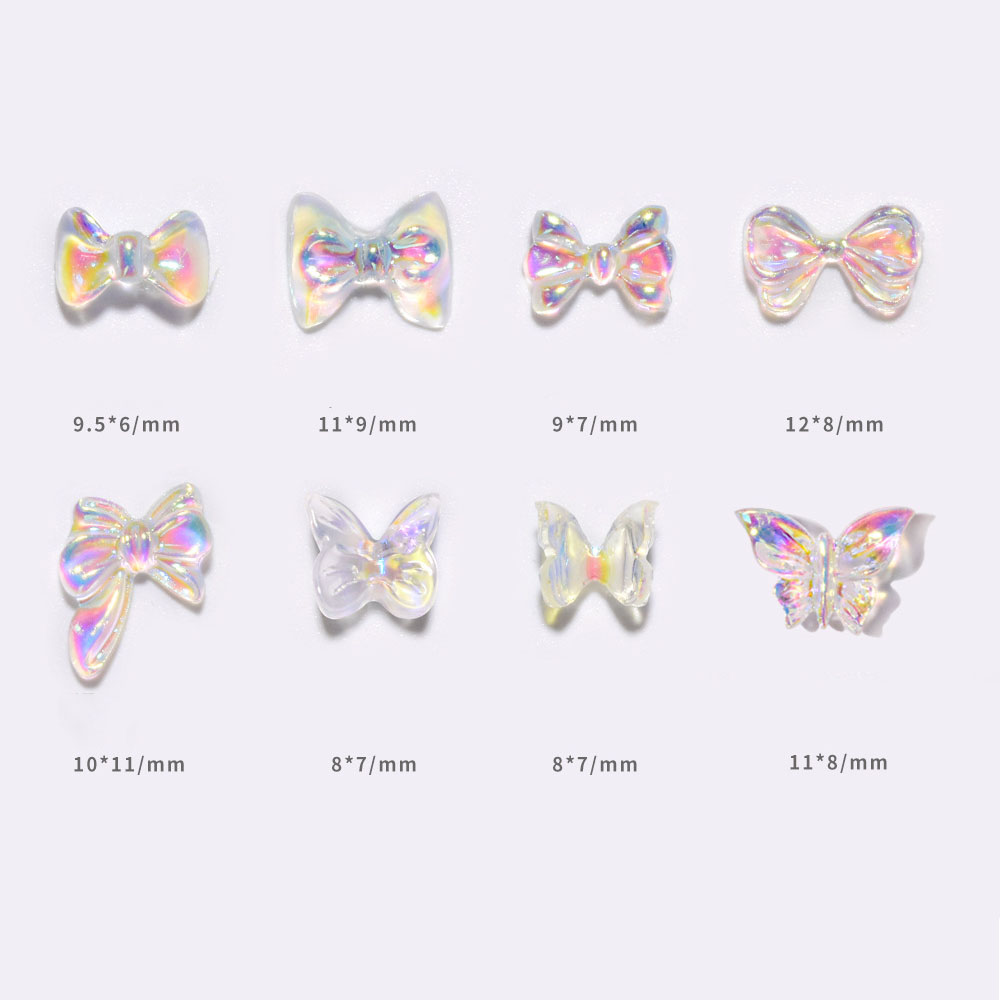 Mxbeauty 8pcs / Set Berlian Imitasi Bentuk Bunga Kupu-Kupu 3d 11 Gaya Untuk Dekorasi Nail Art / Manicure Butterfly