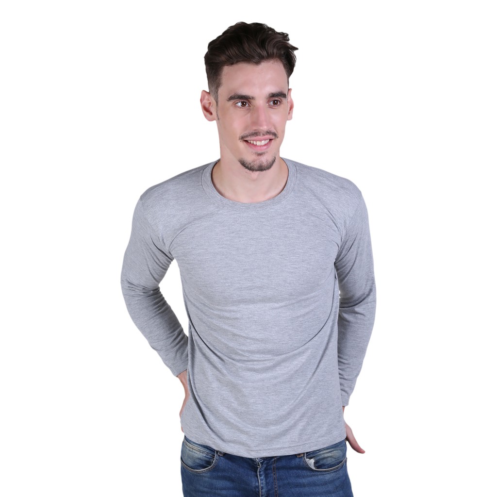 Kaos Lengan Panjang Polos Pria / Men Basic Long Sleeved Tshirts - Banyak Pilihan Warna PLS (COMB)