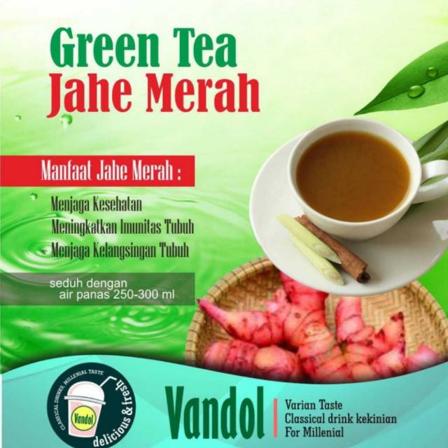 

Jahe Merah Bubuk Vandol Rasa Green Tea, Thai Tea, Hazelnut, Capuccino, Vanila Latte, Tiramitsu