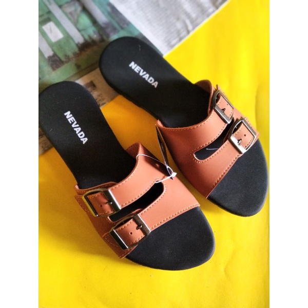 Sandal wanita terlaris/ slop NVD terbaru SL.G.NC/flat kekinian