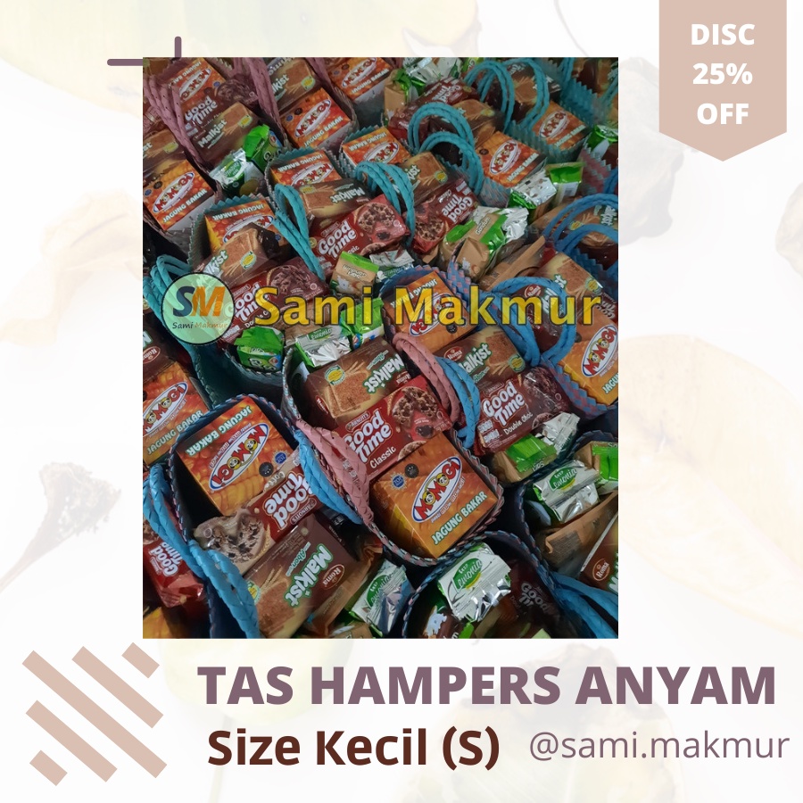 Tas Anyaman Plastik Murah Keranjang Belanja Tas Bingkisan Ukuran Kecil Small (S) Tas Souvenir Parcel Kotak Snack Wadah Hantaran Sembako Gula Roti