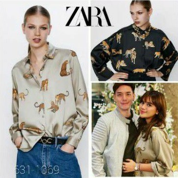 KEMEJA ZARA MOTIF MACAN IMPORT