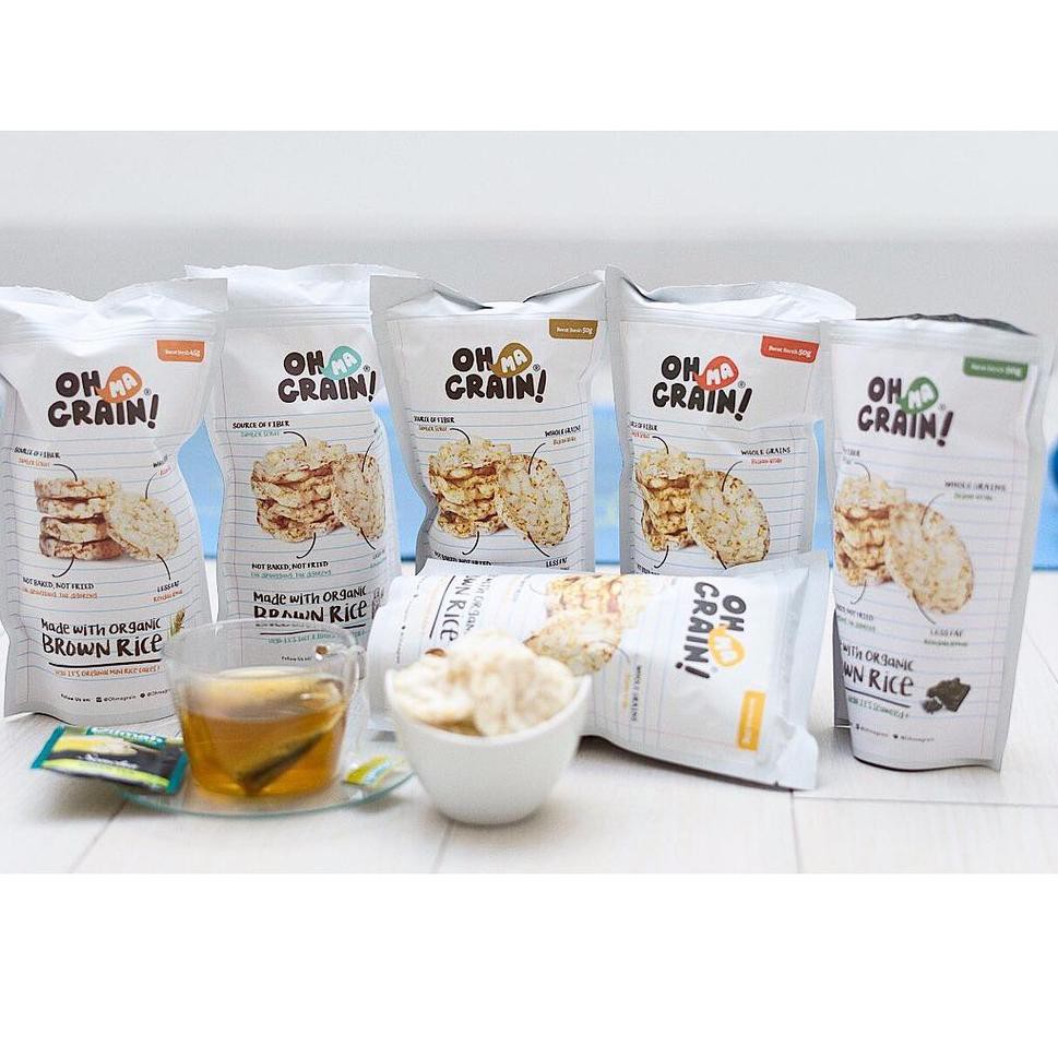 

[PREMIUM] Oh Ma Grain! Popped Rice Crackers 50gr / Keripik Beras / Snack Beras