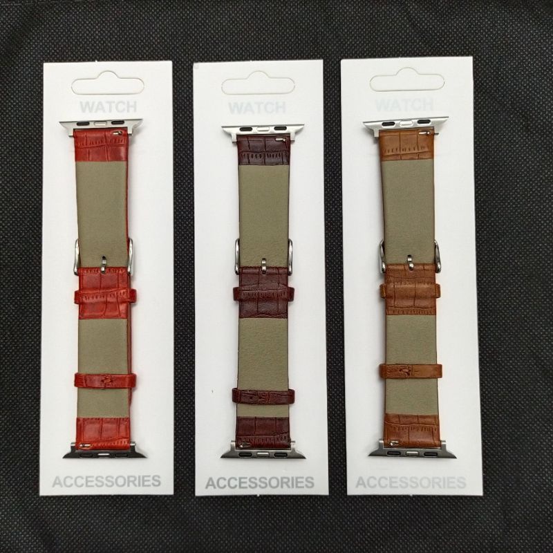 Apple watch 38 mm 40 mm 41 mm 42 mm 44 mm 45 mm strap leather crocodile skin pattern