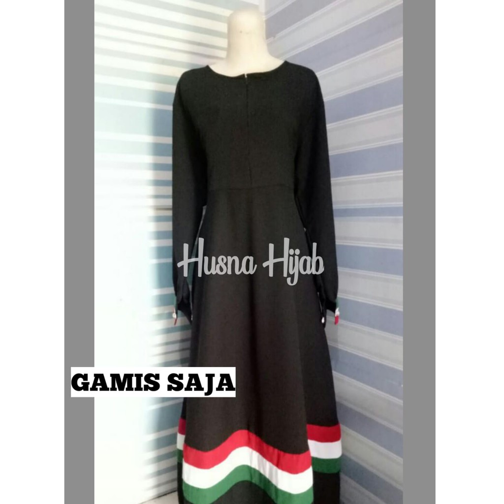 [HUSNA HIJAB] Gamis Palestine / Gamis Saja / Gamis Palestina