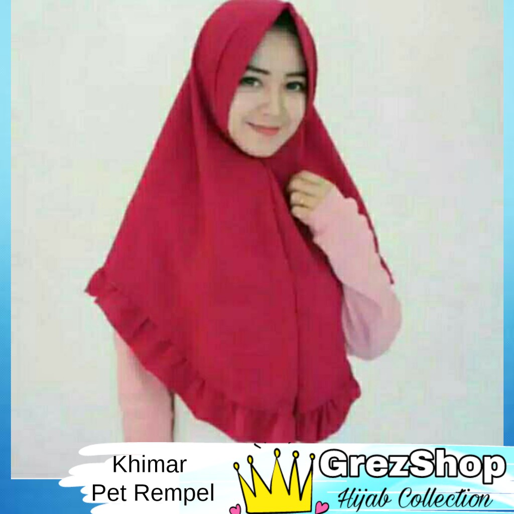 Daily Khimar Jilbab Hijab Kerudung Instan Bergo Jumbo Syari 80 x 110 Pet Antem Simple Penguin wolfis